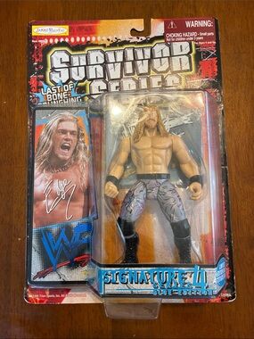 WWF JAKKS EDGE Wrestling Survivor Series Sig 4 BLUE Edition NEW IN BOX Nice Card